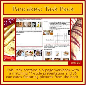 Preview of Pancake Day Cooking ESL Task Pack