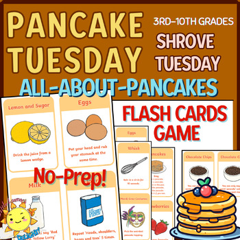 Preview of Pancake Day FLASH CARDS GAME |Shrove Tuesday, Mardi Gras, Lent Activities