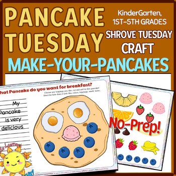 Preview of Pancake Day MAKE-YOUR-PANCAKES Craft|Shrove Tuesday, Mardi Gras, Lent Activities