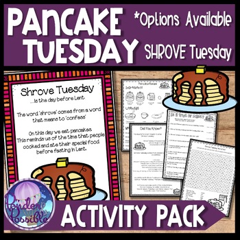 Preview of Pancake Day & Shrove Tuesday (Mardi Gras) Activity Pack