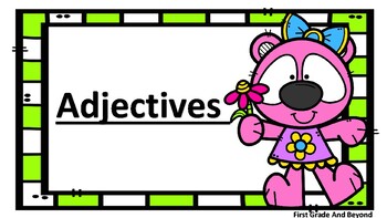 Preview of Panda Adjectives Word Wall Cards Freebie