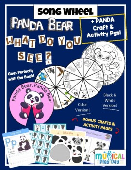 Preview of Panda Bear What Do You See Story Song Sequencing Wheel and Bonus Activity Pgs