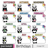 Panda Bears Birthday Display - Editable