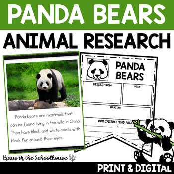 Preview of Panda Bears Research Reading and Writing | Animal Research Report