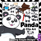 Panda Clip Art with signs