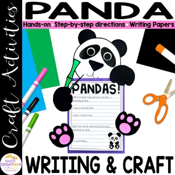 Preview of Panda Craft & Writing Prompt Zoo Animals Crafts Wild Animals Bulletin Board