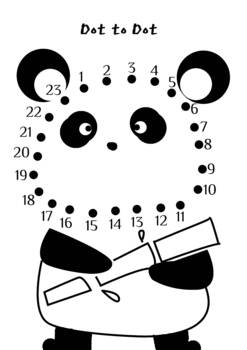 Preview of Panda Dot to Dot Number 1- 23