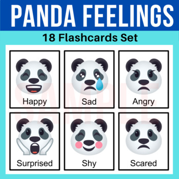 Preview of Panda Feelings Flashcards | 18 Vocabulary Words | ESL, Speech, SPED