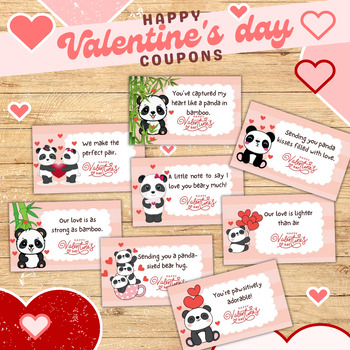 Preview of Panda Love Express: 8 Heartwarming Classroom Valentine's Day Coupons
