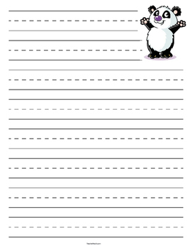 panda primary lined paper by teacher vault teachers pay