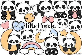 Preview of Panda clipart, Cute Panda Clipart, animal clipart