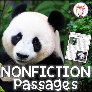 Preview of Pandas Passages for Close Reading Comprehension Questions and Writing Activities