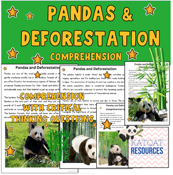 Preview of Pandas and Deforestation  - Comprehension and Critical Thinking Skills