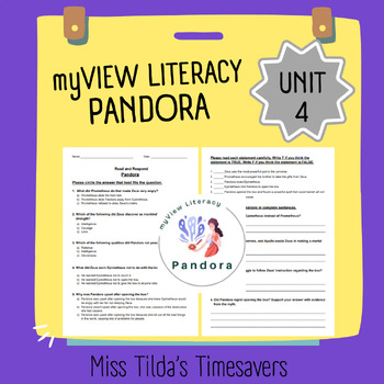 Preview of Pandora - Read and Respond myView Literacy 4