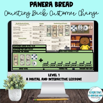 Preview of Panera Bread Counting Back Customer Change Level 1 Digital Lesson