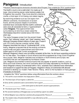 Pangaea - Introduction and Evidence Map Lab activity by Geo-Earth Sciences