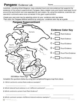 Pangaea - Introduction and Evidence Map Lab activity by Geo-Earth Sciences
