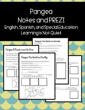 Preview of Pangea Notes Sheets and PREZI (Differentiated, Spanish, English, SPED, ESOL)