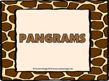 Preview of Pangrams
