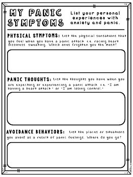 Panic Attack Coping Skills Informational Posters and Handouts | TpT