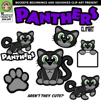 Preview of Panther Clip Art {Squishies Clipart}