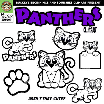 panther reading clip art
