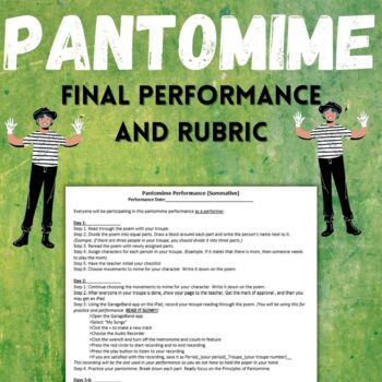 Preview of Pantomime Final Performance + Rubric