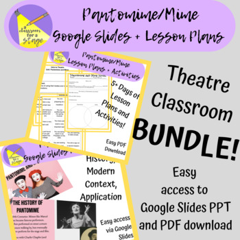 Preview of Pantomime/Mime Presentation + Lesson Plans BUNDLE!