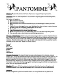 Pantomime Unit and acting starters for all grades levels o