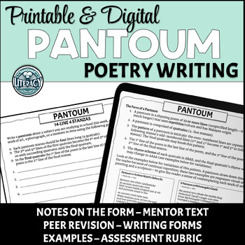 Preview of Pantoum - Poetry Writing - Poem Writing Form to Guide Process