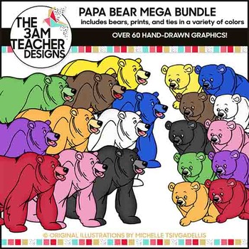 Papa Bear Clip Art Mega Bundle by The 3am Teacher | TPT