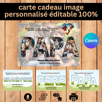 Preview of Papa Photo Collage Idee Cadeau Pour La Fete Des Peres Cadre Photo Personnalise