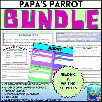 Preview of Papa's Parrot Reading & Writing Activities Bundle