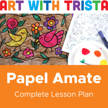 Preview of Papel Amate Bark Painting Lesson - Hispanic Heritage Month Art Lesson