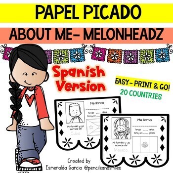 Preview of Papel Picado-"About Me" Banner (MELONHEADZ SPANISH VERSION)