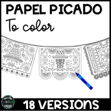 Papel picado 5 de mayo pennants to color bunting Mexico ci