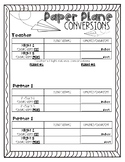 Paper Airplane Conversions Using Customary Units