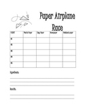 Paper Airplane Data Chart