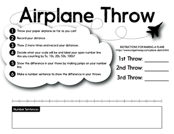 Preview of Paper Airplane Toss and Number Line