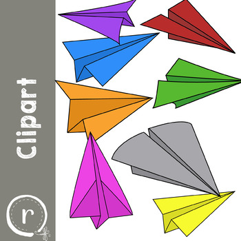 Paper Airplanes Line Art (RDS Clipart) by Rhoda Design Studio | TpT