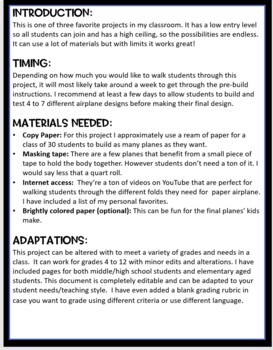 paper airplane thesis