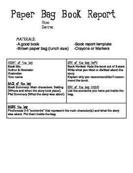 paper bag book report pdf