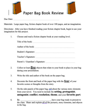 Preview of Paper Bag Book Report