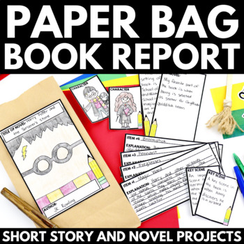 Preview of Paper Bag Book Report Project - Novel Study Templates - Reading Comprehension