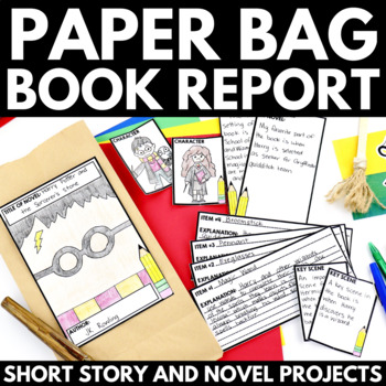 Preview of Paper Bag Book Report Project - Novel Study Templates - Book Study Activities