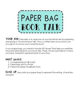 Preview of Paper Bag Book Script