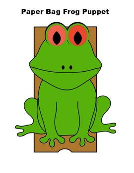 Frog Paper Bag Puppet Craft Template