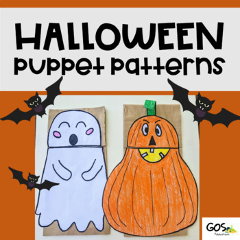 Preview of Paper Bag Puppet Craft - Halloween - Pumpkin and Ghost