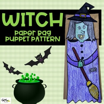 Preview of Paper Bag Puppet Craft - Witch - Halloween