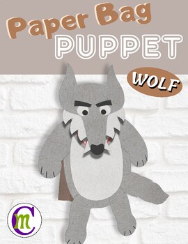 Preview of Paper Bag Puppet Wolf Craft | Fairy Tales Activities